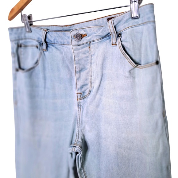 ASOSJeans Womens 33 Light Wash High‎ Waisted Straight Leg Jeans Denim Casual - Picture 4 of 9